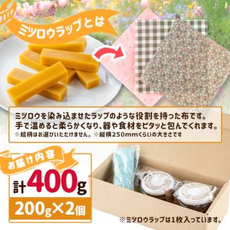 i631 《先行予約受付中！2025年10月上旬～2026年1月下旬の間に発送予定》＜数量・期間限定＞手作りミツロウラップ付き！日本ミツバチ・百花たれ蜜(400g) はちみつ 蜂蜜 ハチミツ ミツロウラップ ラップ 日本ミツバチ 希少 スイーツ 【株式会社フェロー】