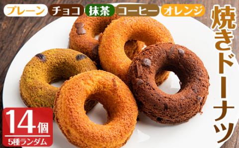 i465 当店人気の焼きドーナツ！うっふリングの詰め合わせ！プレーン・チョコ・抹茶・コーヒー・オレンジ味をランダムで14個お届け♪ ドーナツ 焼きドーナツ お菓子 菓子 スイーツ 個包装 ヘルシー おやつ ギフト お土産 チョコ 抹茶 コーヒー オレンジ 【浦本養鶏】