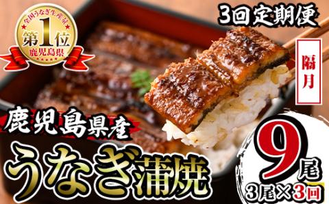 i854-B ＜定期便・計3回(隔月)＞鹿児島県産うなぎ蒲焼3尾セット＜(約140g×3・計約420g)×全3回＞ うなぎ 鰻 ウナギ 2尾 蒲焼き 国産 鹿児島県産 焼きたて 生産量日本一 真空パック おかず 晩御飯 特別な日 土用の丑の日 【薩摩川内鰻】