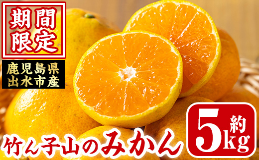 i1030 ＜2026年2月上旬~3月上旬の間に順次発送予定＞≪数量・期間限定≫いずみ産 竹ん子山のみかん(約5kg) 鹿児島 国産 九州産 みかん ミカン 蜜柑 柑橘 くだもの フルーツ 果実 【イーサイドライン】