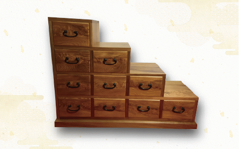 【屋久杉で創った】階段たんす(高橋工芸/440-1053)