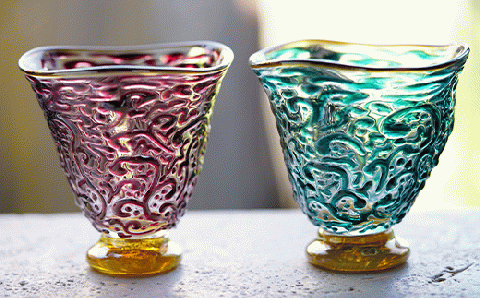 ＜高島屋選定品＞宮澤ガラス アラベスクつららグラス(ペアー)(TK190-1846/59D1452)