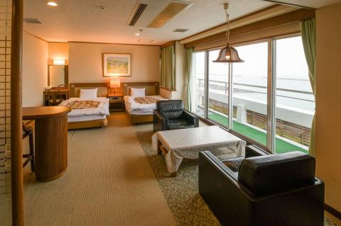 ＜1泊2食付ペア宿泊券＞指宿海上ホテル デラックス和洋室 黒毛和牛雅コース(指宿海上ホテル/190-1174)　宿泊 観光 食事付 ビジネス 旅行 出張 温泉 宿