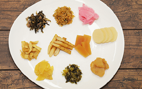 明治45年創業 中園久太郎商店のこだわりお漬物セット(中園久太郎商店/A-096) 【漬物 つけもの こだわり 詰合せ 詰め合わせ 老舗 ご飯のお供 おかず たくあん 高菜 つぼ漬 さつま漬 お茶漬