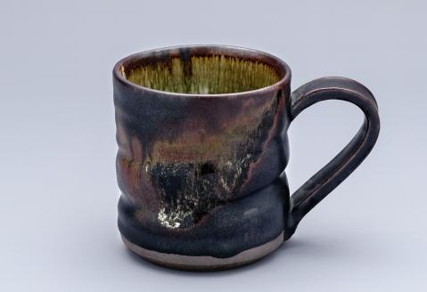 黒薩摩マグカップ(長太郎焼/A-035) 黒薩摩焼 工芸品 工芸 手作り 陶芸品 焼物 陶器 陶磁器 マグカップ 食器 生活雑貨