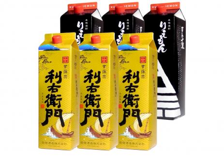 指宿酒造の芋焼酎「利右衛門」「あわせ黒利右衛門」1.8L紙パック×各3本(ひご屋/045-1277)