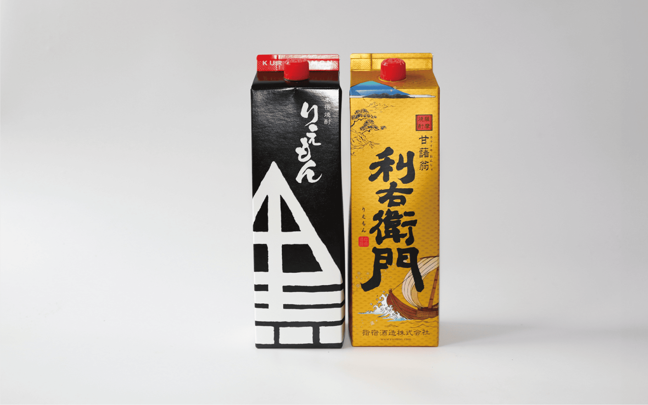 【指宿酒造】利右衛門黒・利右衛門白【白露酒造】白露黒・白露白25度 1.8L紙パック×4本(岡村商店/029-1095)