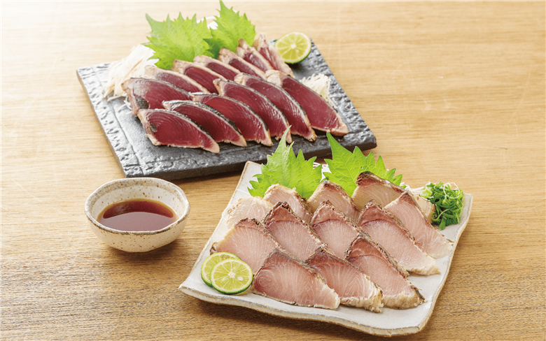 ＜高島屋選定品＞ ブリタタキ 溶岩焼 4個 (計600g) カツオタタキ 2～4本 (計800g) セット (TK026-1934)