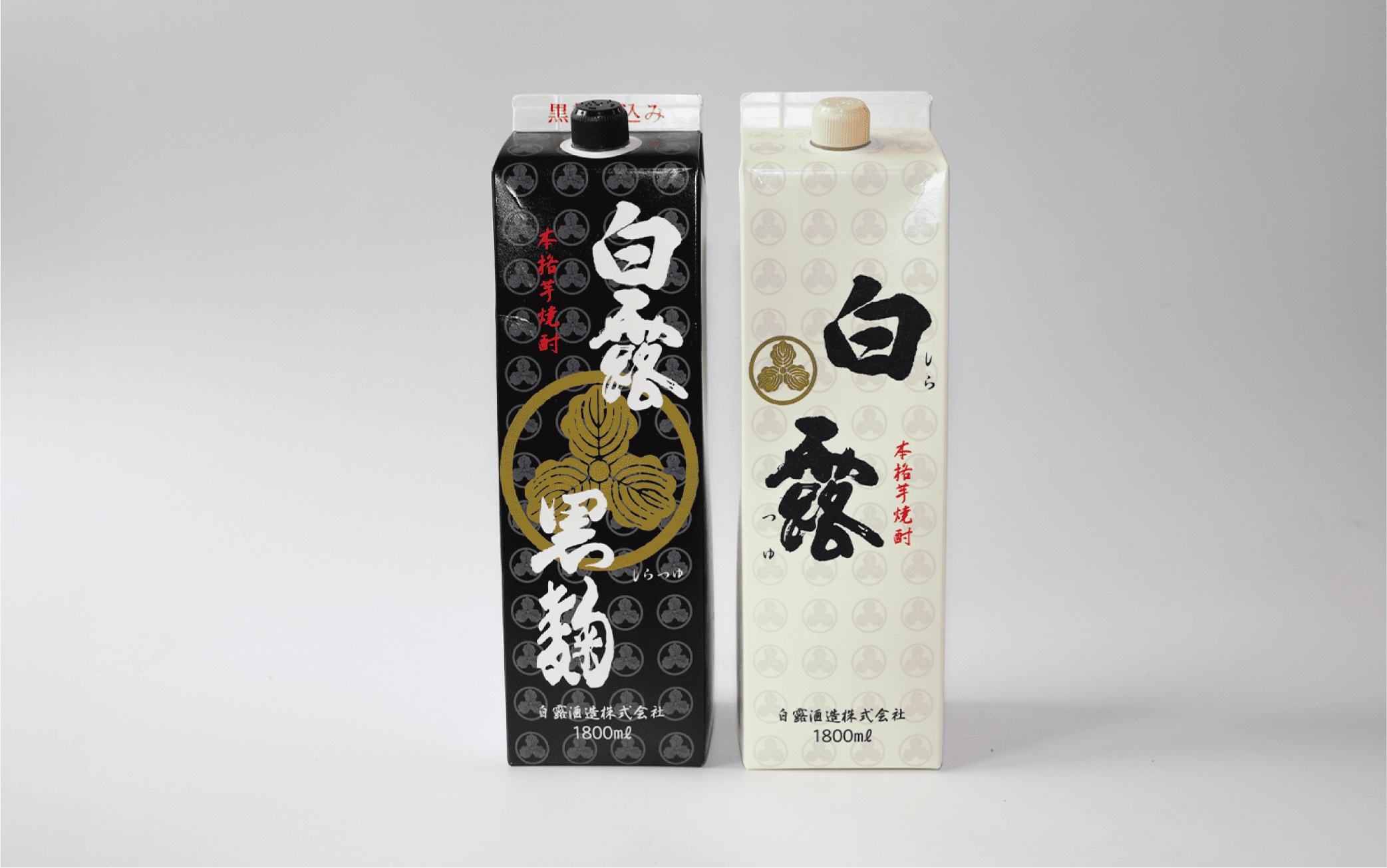 【指宿酒造】利右衛門黒・利右衛門白【白露酒造】白露黒・白露白25度 1.8L紙パック×4本(岡村商店/029-1095)