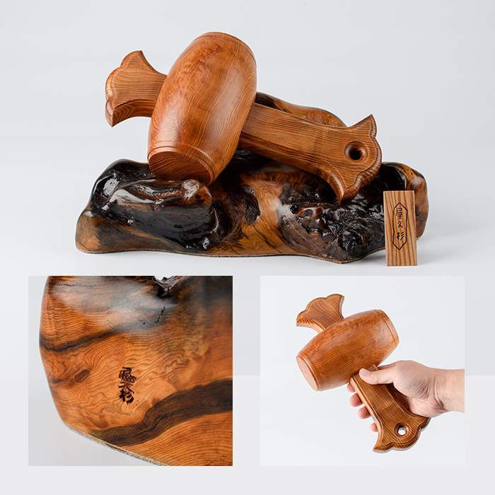 【屋久杉で創った】打ち出の小槌(特大)(高橋工芸/IB074-008) 工芸品 こづち うちでのこづち 開運 運 風水 福 屋久杉 杉 木 木工 木材 インテリア 装飾 家 リビング オリジナル 一点もの 手づくり てづくり 手作り 木目 手作業 職人 工芸 鹿児島 自然遺産