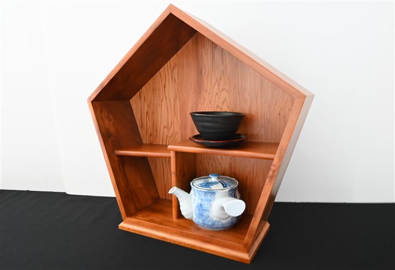 【屋久杉で創った】五角飾り棚(高橋工芸/190-1054)