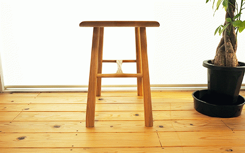 スツールテーブル「Tip stooltable」アッシュ材(さきやま木工/130-1215)