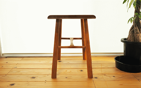 スツールテーブル「Tip stooltable」ブラックチェリー材(さきやま木工/140-1217)