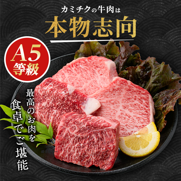 希少部位『ヒウチ＆イチボ』A5等級鹿児島県産黒毛和牛食べ比べステーキ(カミチク/016-1241)