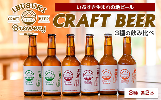 クラフトビール 3種 各2本 (いぶすきブルワリー/018-2025) いぶすきジューシー IPA いぶすき クラシックラガー いぶすき ケルシュエール クラフトビール 詰め合わせ 瓶 ビール 飲み比べ セット ビールセット
