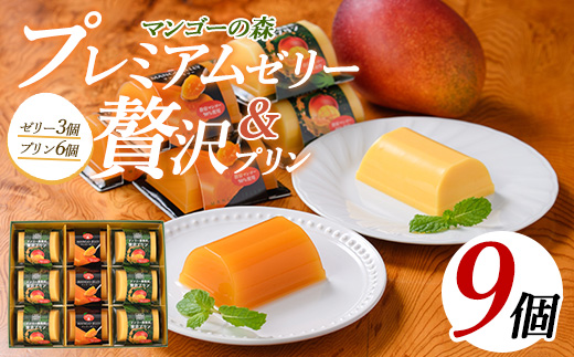 マンゴー農家の贅沢プリン(6個)とプレミアムゼリー(3個)セット(マンゴーの森/A-310)