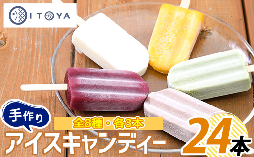 手作りアイスキャンディー24本(たいやき絲や/A-398)