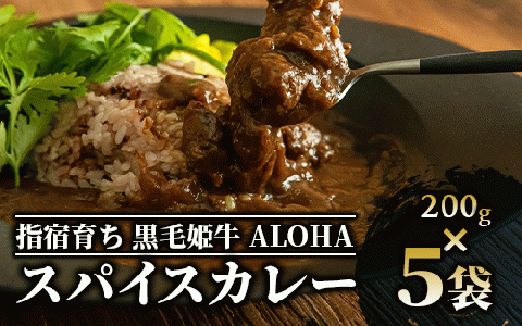 指宿育ち 黒毛姫牛ALOHAスパイスカレー200g×5袋セット(Meat you/019-1266)