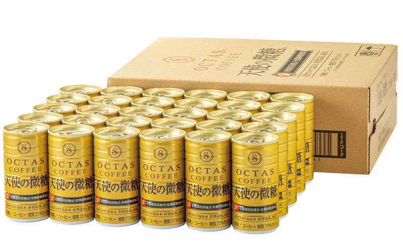 C3-22139／【3回定期】缶コーヒー　天使の微糖30本　温泉水抽出・有機豆使用　有機砂糖　甘さ控えめ　大人の微糖