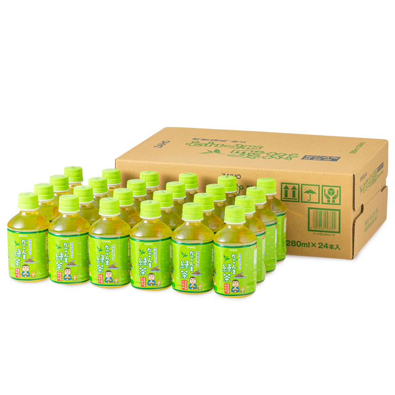 C3-22126／【3回定期】かごんま緑茶 280ml×48本 ペットボトル 鹿児島 知覧茶葉 使用 天然アルカリ温泉水 財寶温泉 抽出