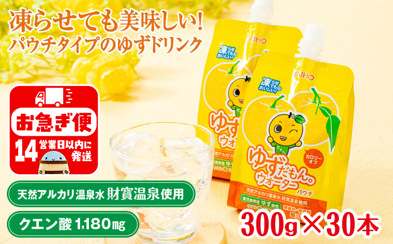 A1-22487／ゆずドリンク 300g×30本 パウチ ゆずだもん。ウォーター