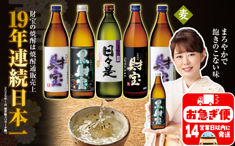 A1-22496／麦焼酎 飲み比べセット 5合瓶 4種5本セット
