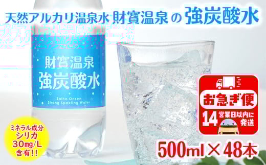 A1-22546／財寶温泉　強炭酸水 500ml×48本