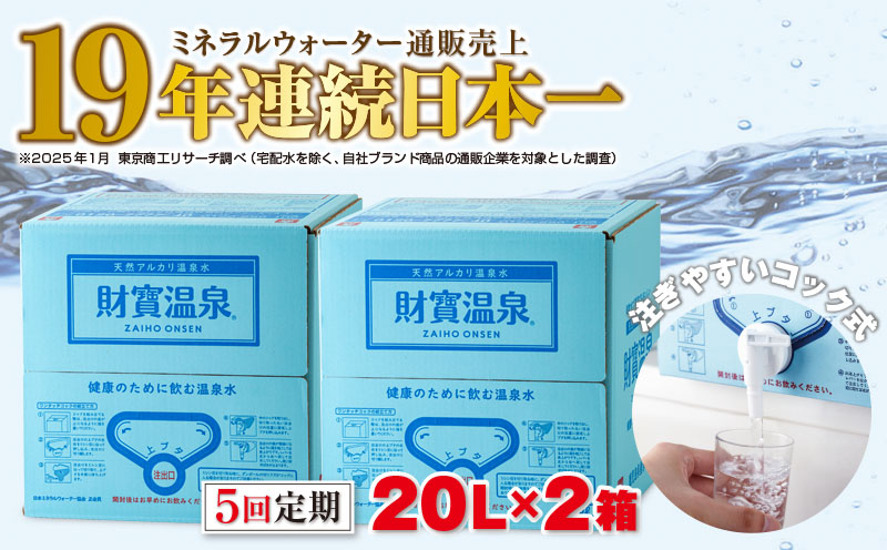 F6-2242／【5回定期】天然アルカリ温泉水20L×2