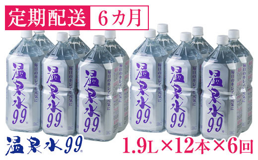 【6回定期】飲む温泉水/温泉水99（1.9L×12本）