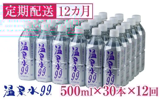 【12回定期】飲む温泉水/温泉水99（500ml×30本）