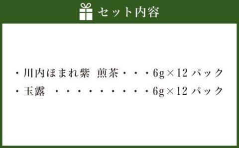 AS-328 崎原製茶 2種ティーパックセット 煎茶（川内ほまれ 紫）・玉露 計24パック お茶 緑茶