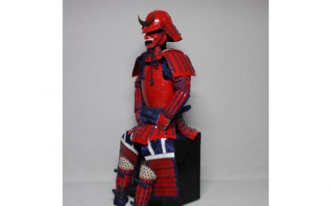 QS-702 濃紺糸威赤桶側二枚胴具足