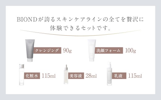 BIOND スキンケア5点セット スキンケアセット スキンケア クレンジング 洗顔フォーム 化粧水 美容液 乳液 美容 化粧品 JSR-707