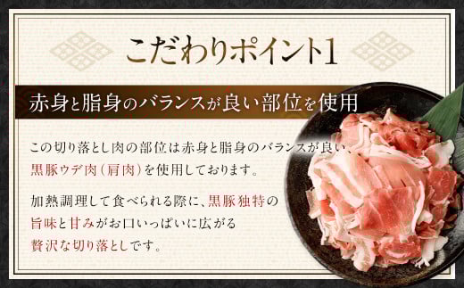 ASR-2165 鹿児島県産黒豚 大容量 小分け パック 切り落とし 2kg（250g×8パック） 黒豚 黒豚切り落とし 切り落とし 豚肉 ウデ肉 肩肉