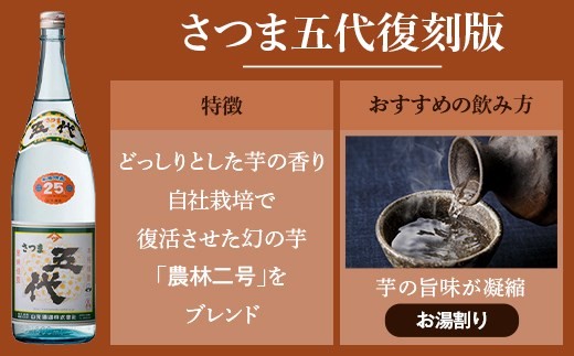 豪快飲み比べ １升６本セット　芋焼酎　蔵の神　五代　山元酒造