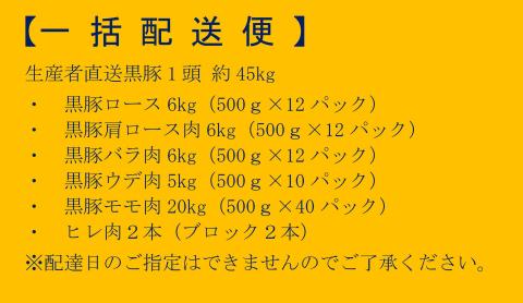 MS-602 かごしま黒豚1頭まるごと 約45kg 【一括配送便】 生産者直送 薩摩八重ファーム 工房みかく亭