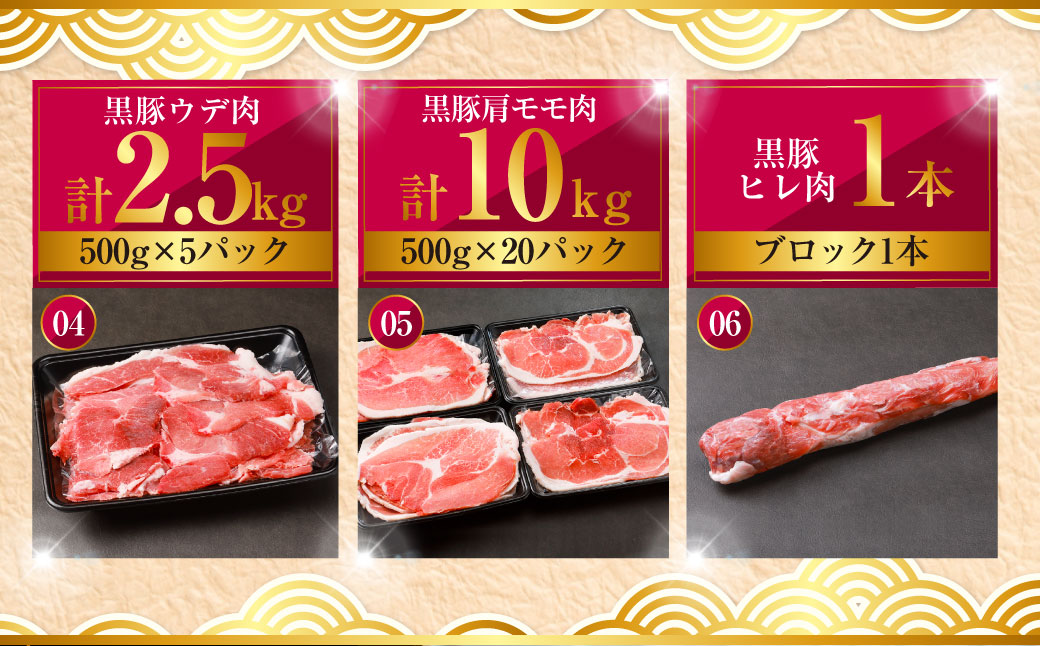 KSR-309 【隔月5回定期便】かごしま黒豚半頭 合計約22.5kg