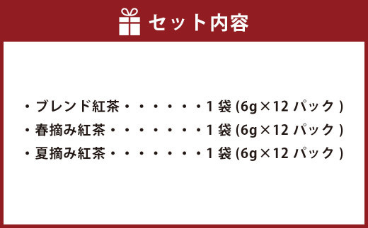 AS-740 紅茶3種詰め合わせセット(ティーポット用ティーバックタイプ) ブレンド紅茶 夏摘み紅茶 春摘み紅茶 3袋 崎原製茶