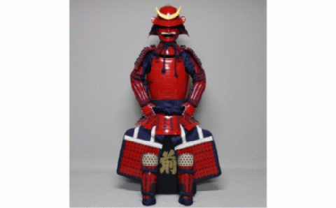 QS-702 濃紺糸威赤桶側二枚胴具足