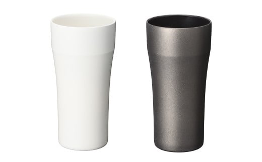 【京セラ】真空断熱タンブラー 420ml ＜ホワイト・ブラック＞ ペアセット （各1個） CERAMUG タンブラー 真空容器 保冷 保温 真空断熱 セラミック トラベルカップ KYOCERA BSR-625-3