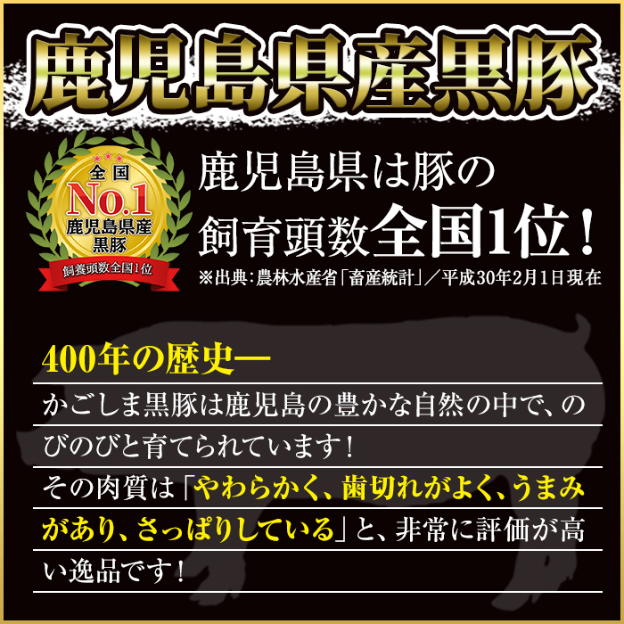 No.474 (C-801)鹿児島黒豚ロースとんかつセット(300g×3P・計900g)