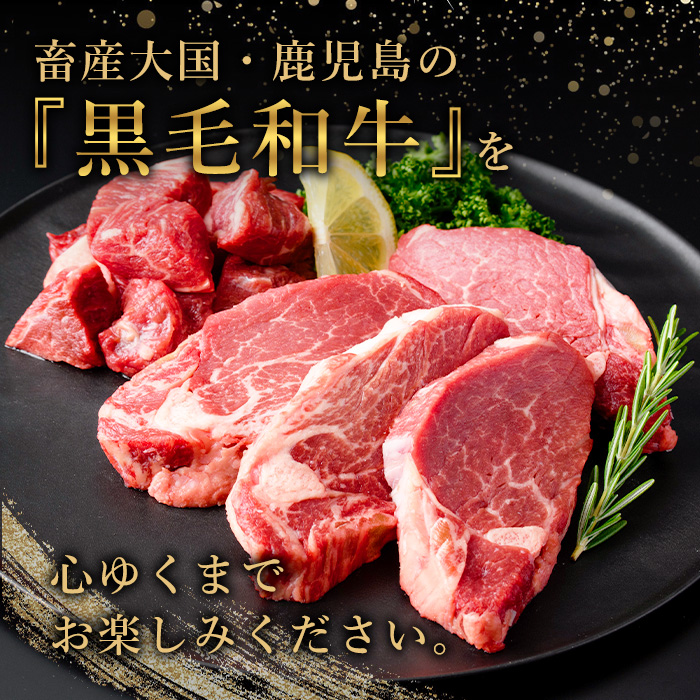 No.546 鹿児島県産黒毛和牛ヒレステーキ2種盛り(計440g・220g×2