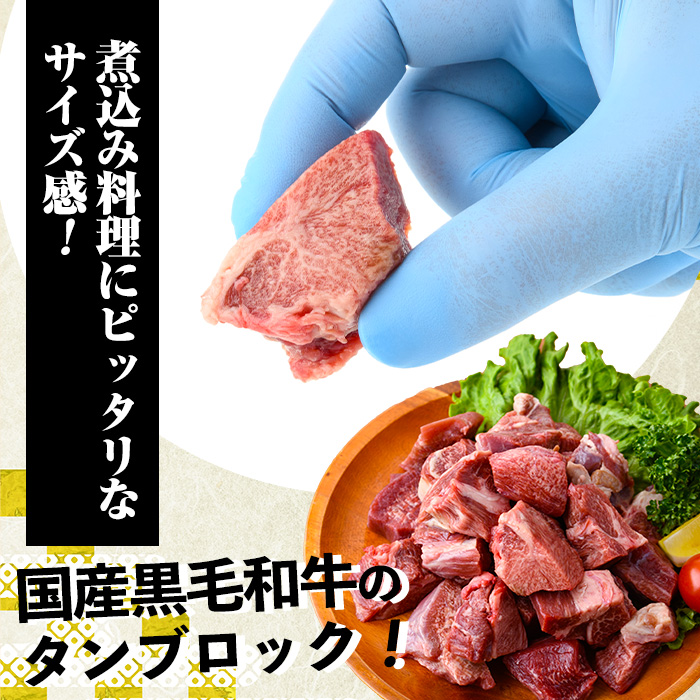 No.1002 ＜数量限定＞黒毛和牛！牛タン切落しブロック(計400g)