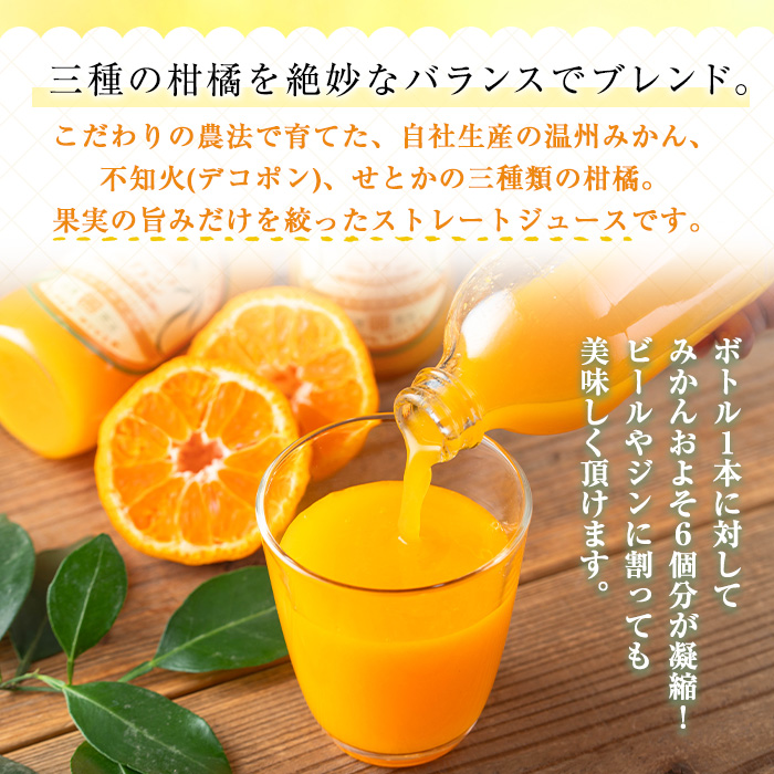 No.1120 ＜数量限定＞3種類の柑橘ミックス 三柑王(4本セット) 