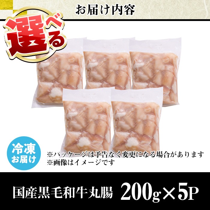 No.1001-03 黒毛和牛丸腸(計1kg) 国産 九州産 牛肉 黒毛和牛 和