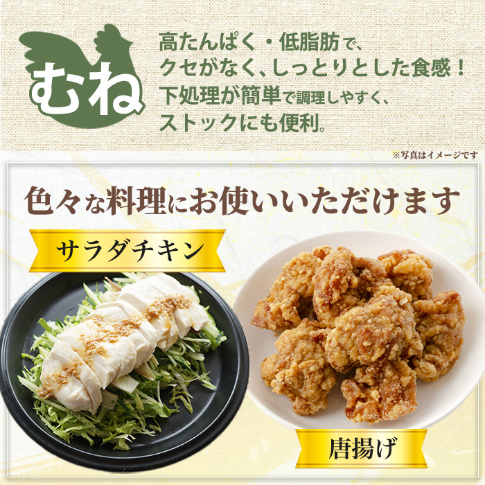 No.1358-B 鹿児島県産若鶏むね肉(計約4kg・500g×8P) 国産 九州産 