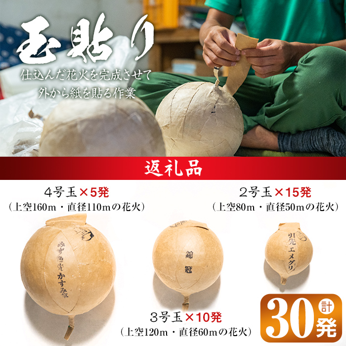 No.669 《数量限定》プライベート花火(計30発・レプリカ玉進