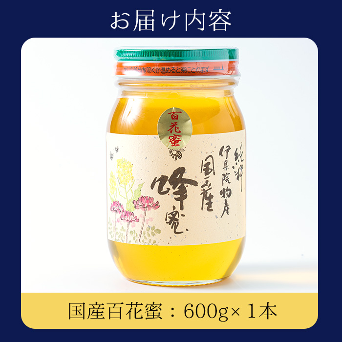 No.444 鹿児島春の花の蜂蜜 国産百花蜜(600g)【伊集院物産】