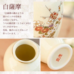 No.192 細身の白薩摩花瓶 (梅菊) 工芸品 工芸 花瓶 花 手作り 