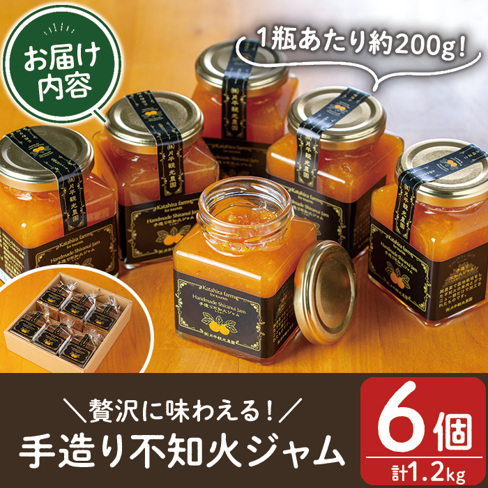 No.396 手造り不知火ジャム (200g×6本) 鹿児島県産 無添加 みか